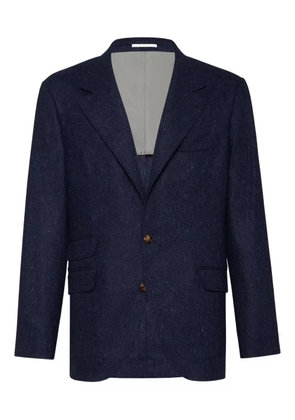 Brunello Cucinelli speckled single-breasted blazer - Blue