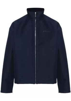 Gucci embroidered-logo jacket - Blue