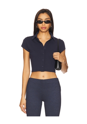 Lovers and Friends Bailey Polo Top in Navy. Size L. Also in M, S, XL.