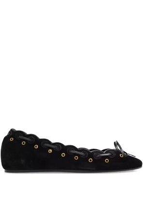 ISABEL MARANT Balfy scalloped eyelet ballet flats - Black