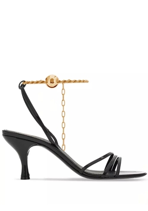 Ferragamo 70mm cable-link chain leather sandals - Black