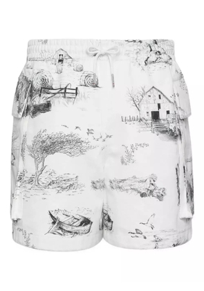 Thom Browne graphic-print cargo shorts - White