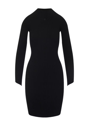 Courrèges ribbed high-neck dress - Black