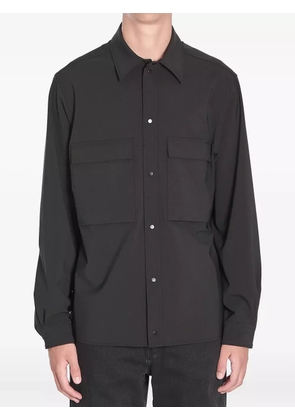 Moncler long-sleeve patch-pocket shirt - Black