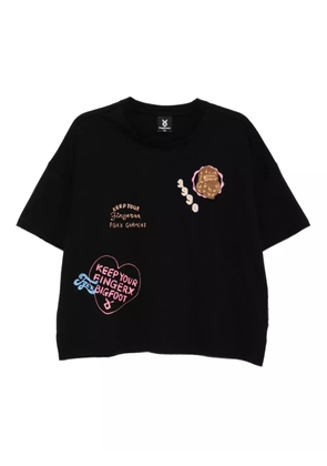 FINGERCROXX logo-embroidered T-shirt - Black