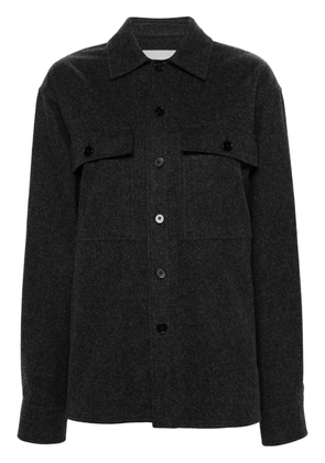 Jil Sander + mélange flannel overshirt - Grey