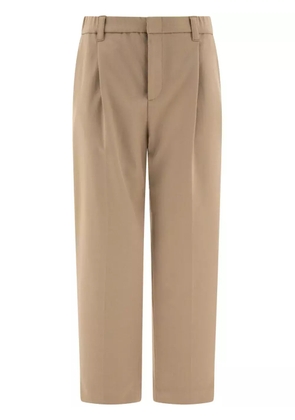 Brunello Cucinelli single-pleat straight-leg trousers - Neutrals
