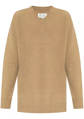 Maison Margiela V-neck wool jumper - Brown