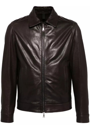 Tagliatore zip-up leather jacket - Brown
