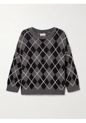 KHAITE - Colt Argyle Cashmere-jacquard Sweater - Gray - x small,small,medium,large,x large