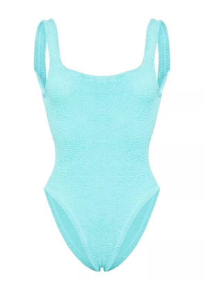 Hunza G square-neck crinkled swimsuit - Blue
