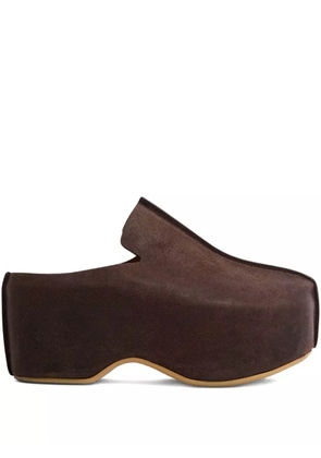 JW Anderson 50mm suede platform mules - Brown
