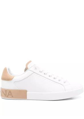 Dolce & Gabbana Portofino leather panelled sneakers - White