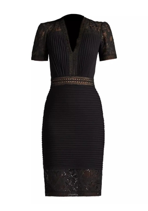 Tadashi Shoji Brone lace pleated dress - Black