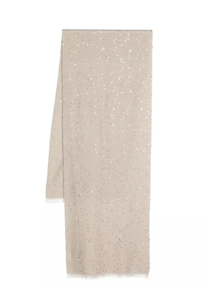 Brunello Cucinelli sequinned scarf - Neutrals