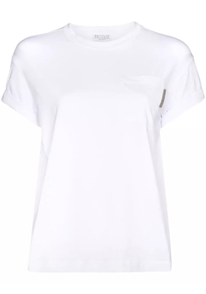 Brunello Cucinelli Monili crew-neck cotton T-shirt - White