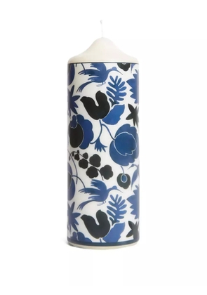 La DoubleJ Wildbird-print pillar candle - Blue