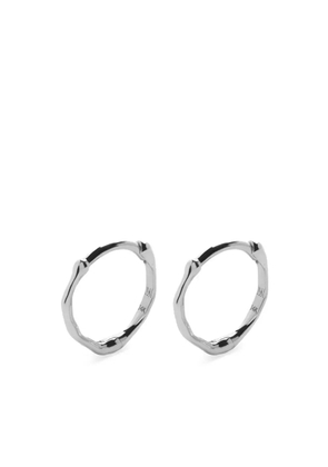 Monica Vinader 14K white gold mini Siren hoops - Silver