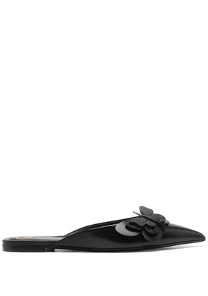 Valentino Garavani butterfly-appliqué slippers - Black