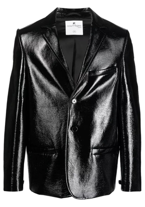 Courrèges zip-detail patent-finish blazer - Black