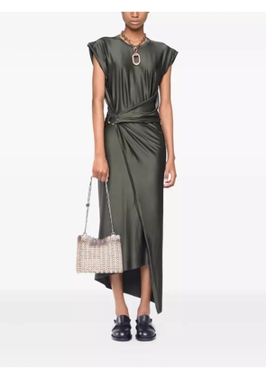 Rabanne draped satin midi dress - Green