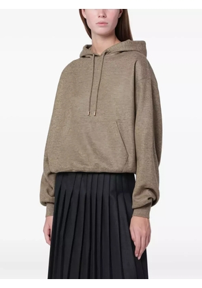 Loro Piana hooded wood grain melange hoodie - Brown
