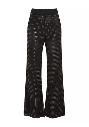 Izaak Azanei crystal-embellished flared trousers - Black