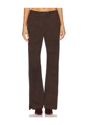 La Ligne Suede Albert Trouser in Chocolate. Size 0. Also in 2, 4, 6.