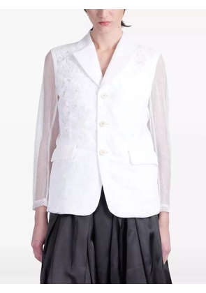Comme Des Garçons semi-sheer panelled blazer - White