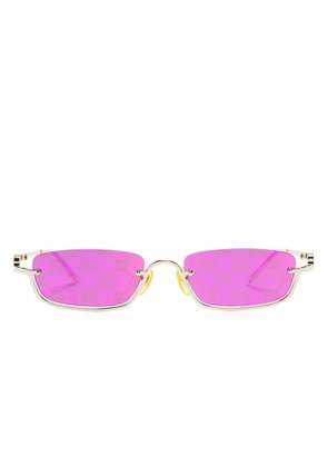 Gucci Eyewear slim rectangular-frame sunglasses - Gold