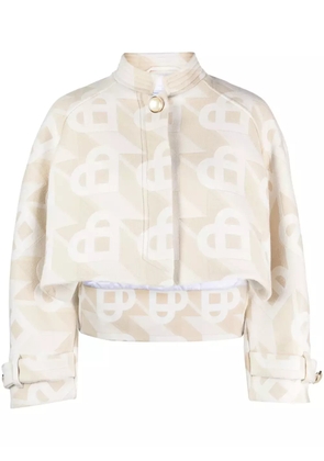 Casablanca logo-monogram cropped jacket - White