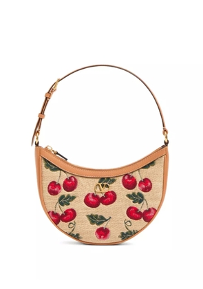 Valentino Garavani mini VLogo Signature Cherryfic-print shoulder bag - Neutrals