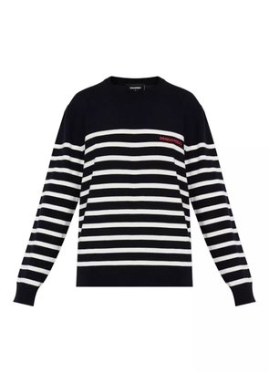 DSQUARED2 striped-pattern wool sweater - Blue