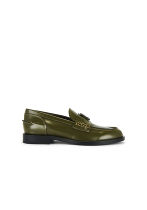 MSGM Flat Loafer in Green. Size 37. Also in 38, 39.