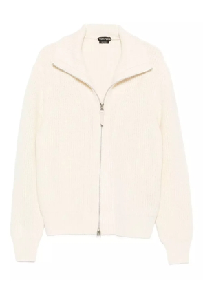 TOM FORD high-neck zip-front sweater - Neutrals