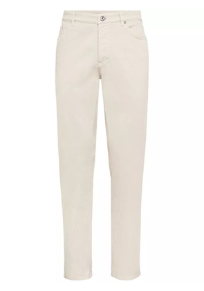 Brunello Cucinelli straight-leg stretch-cotton trousers - Neutrals