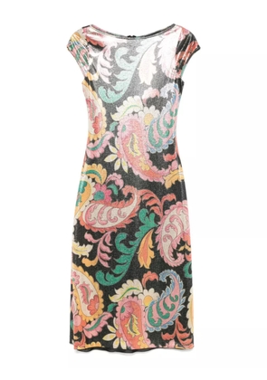ETRO paisley-print laminated midi dress - Black
