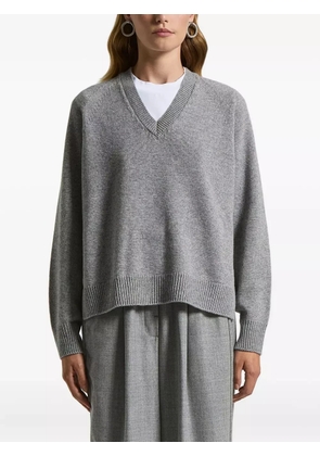 Peserico V-neck ribbed sweater - Grey