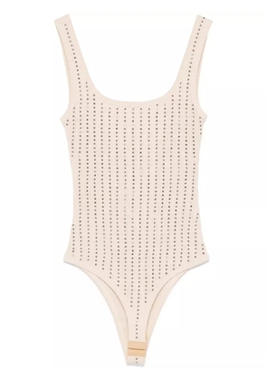 The Attico crystal-embellished bodysuit - Neutrals