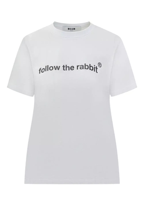 MSGM rabbit-print T-shirt - White