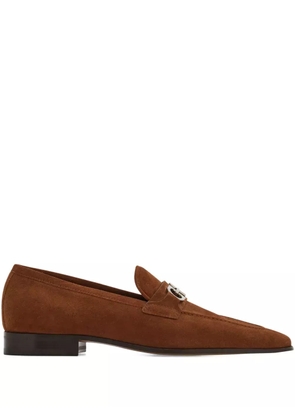 Ferragamo Gancini suede loafers - Brown