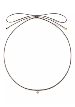Monica Vinader 18K gold-vermeil solitaire-diamond cord necklace