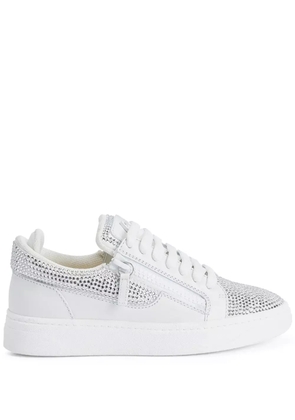 Giuseppe Zanotti GZ94 rhinestone-embellished leather sneakers - White