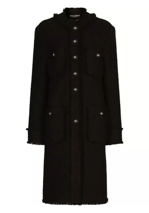 Dolce & Gabbana single-breasted tweed coat - Black