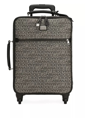 Dolce & Gabbana logo jacquard zipped luggage - Grey