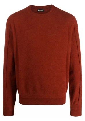 Zegna crew-neck wool-blend jumper - Brown