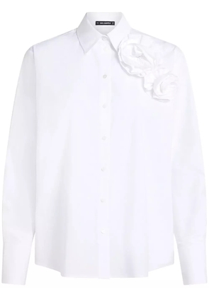 Karl Lagerfeld floral appliqué shirt - White