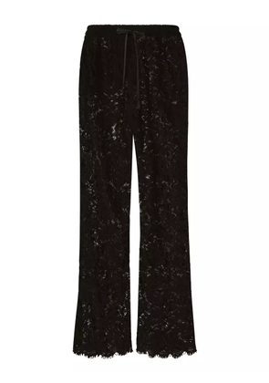 Dolce & Gabbana lace-panelling semi-sheer trousers - Black