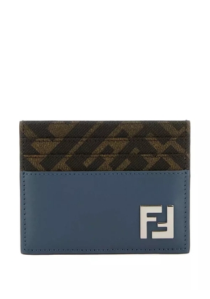 FENDI FF-motif leather cardholder - Blue
