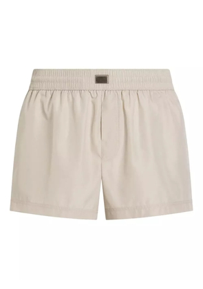 Dolce & Gabbana logo-plaque swim shorts - Neutrals